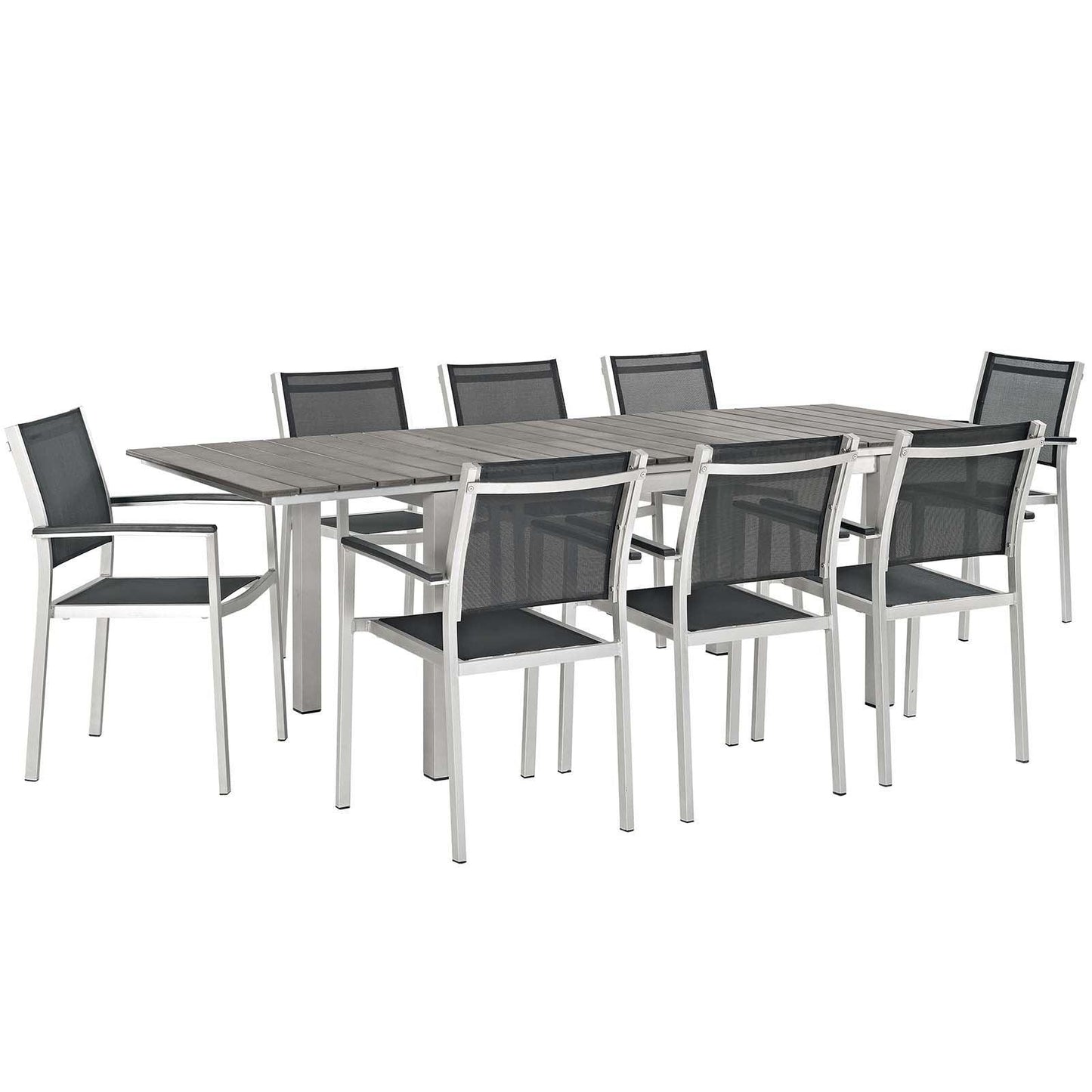 Modway Shore 9 Piece Outdoor Patio Aluminum Dining Set, EEI-3202 FredCo