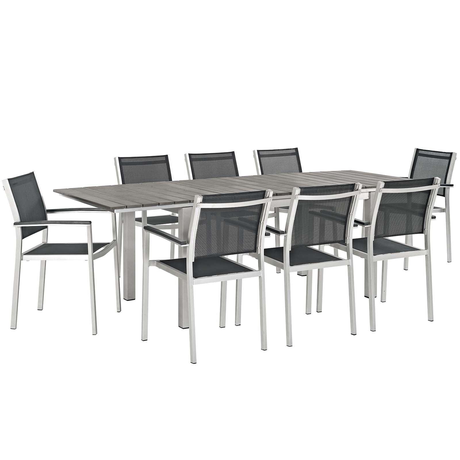 Modway Shore 9 Piece Outdoor Patio Aluminum Dining Set, EEI-3202 FredCo