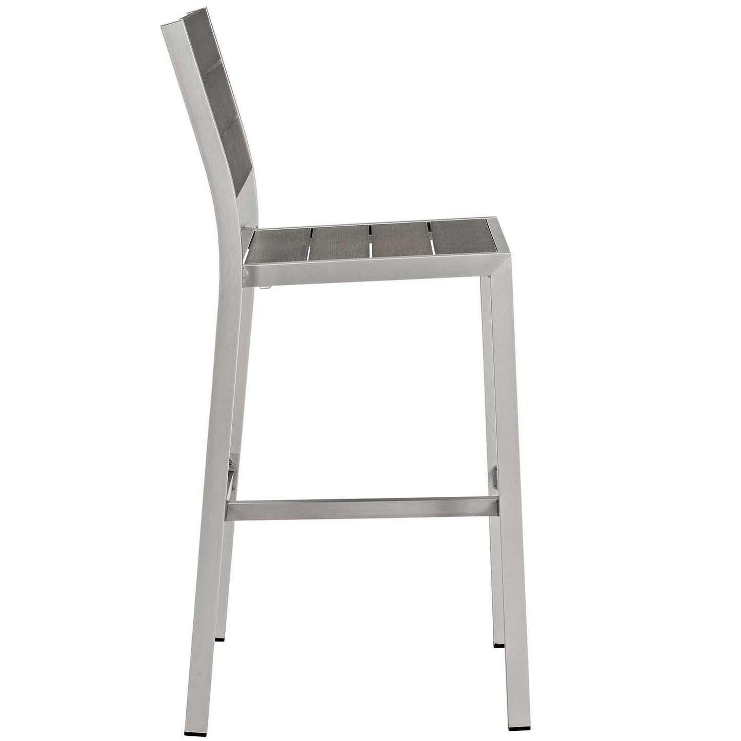 Modway Shore Armless Bar Stool Outdoor Patio Aluminum Set of 2 FredCo