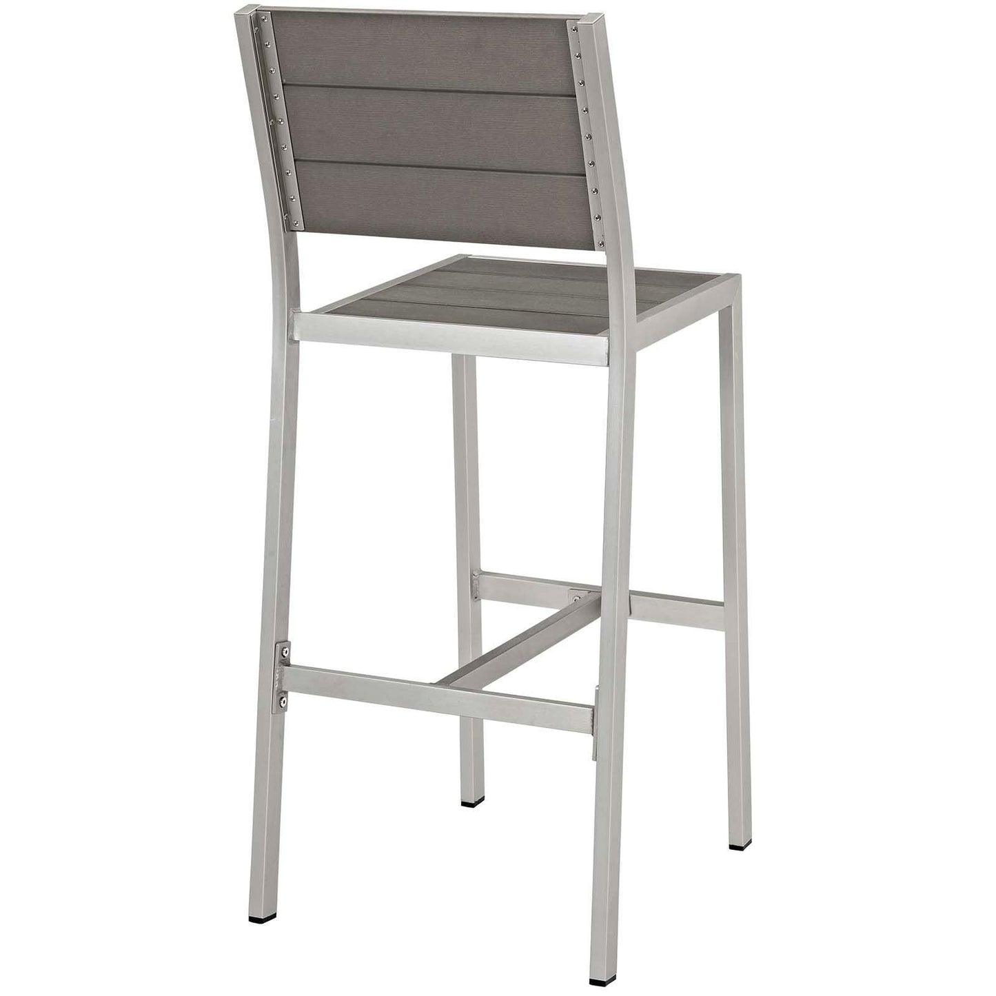 Modway Shore Armless Bar Stool Outdoor Patio Aluminum Set of 2 FredCo