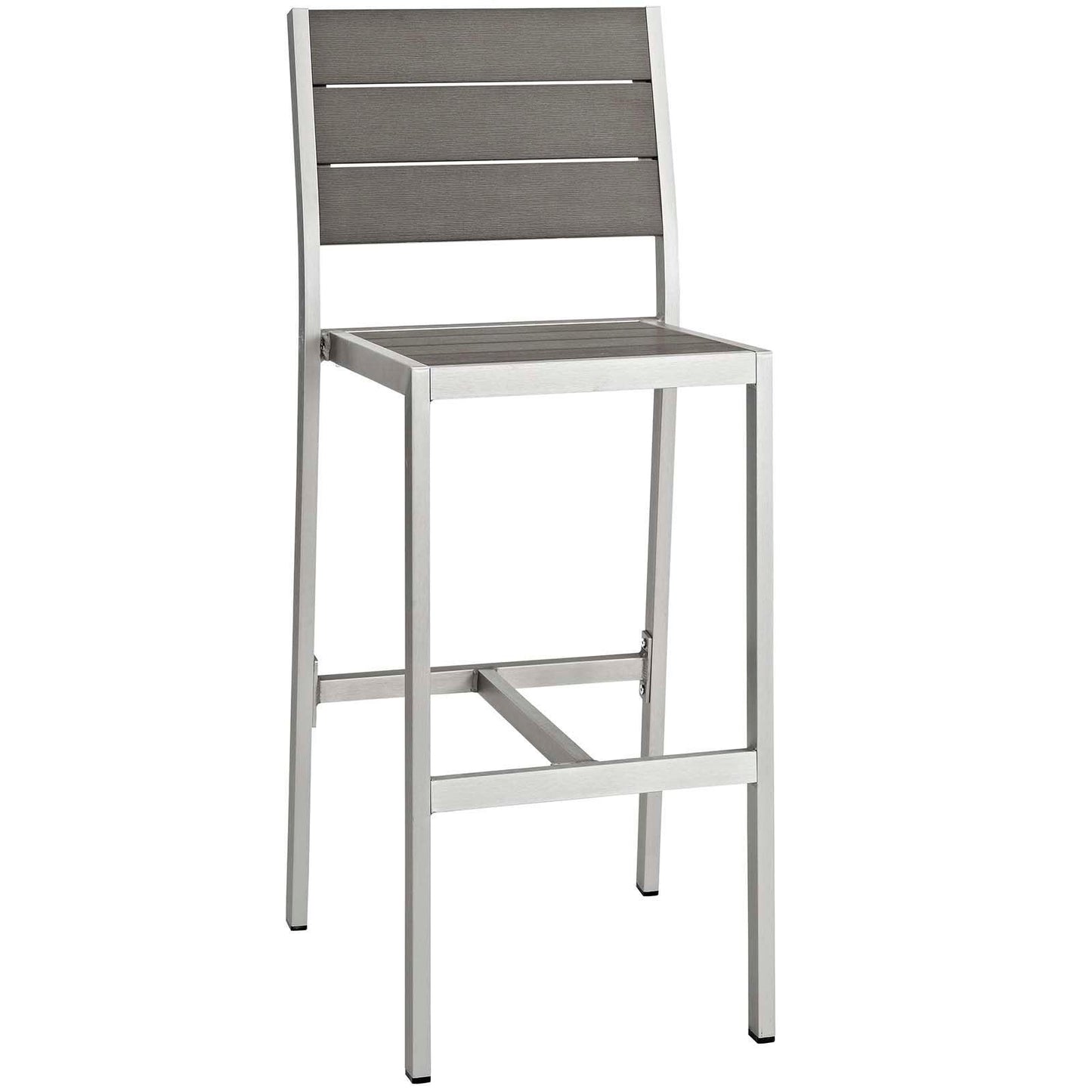 Modway Shore Armless Bar Stool Outdoor Patio Aluminum Set of 2 FredCo