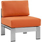 Modway Shore Armless Outdoor Patio Aluminum Chair FredCo
