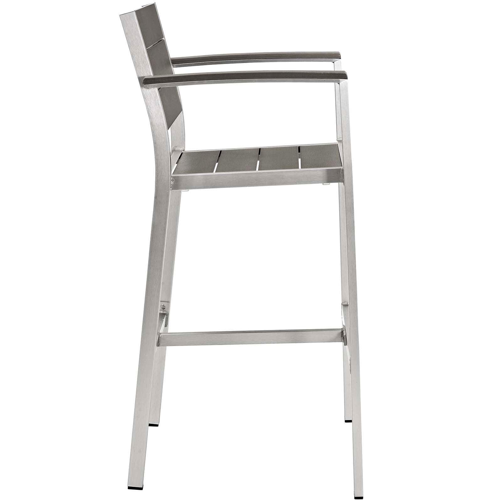 Modway Shore Bar Stool Outdoor Patio Aluminum Set of 2 FredCo