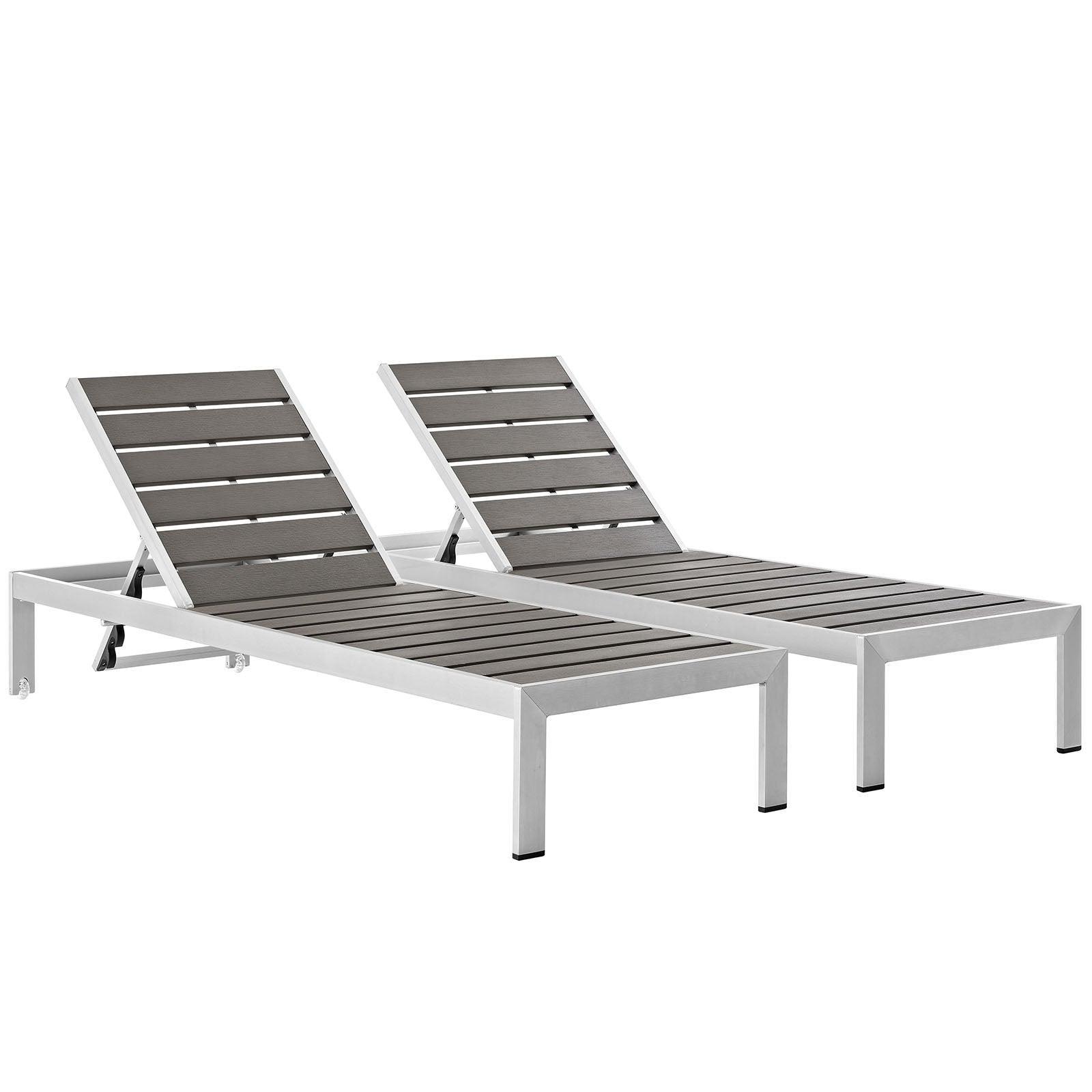 Modway Shore Chaise Outdoor Patio Aluminum Set of 2 FredCo