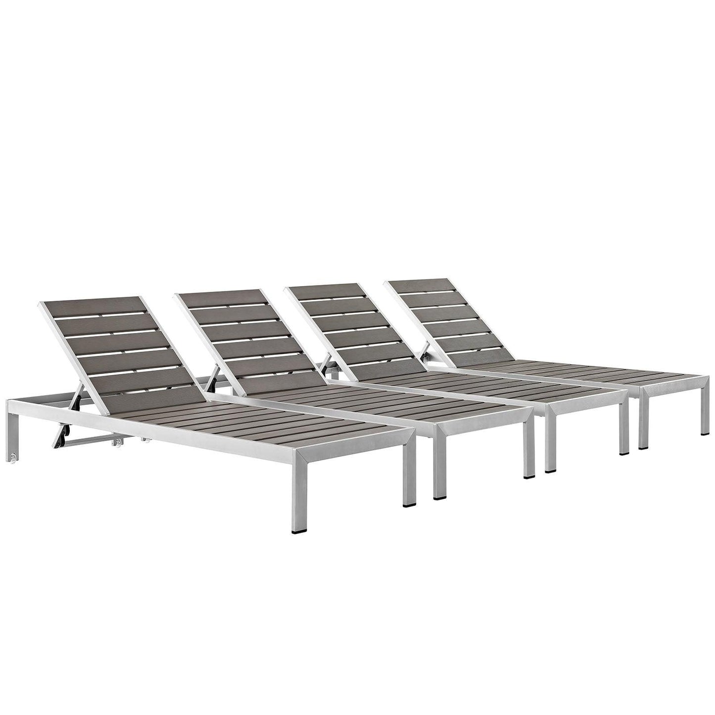 Modway Shore Chaise Outdoor Patio Aluminum Set of 4 FredCo