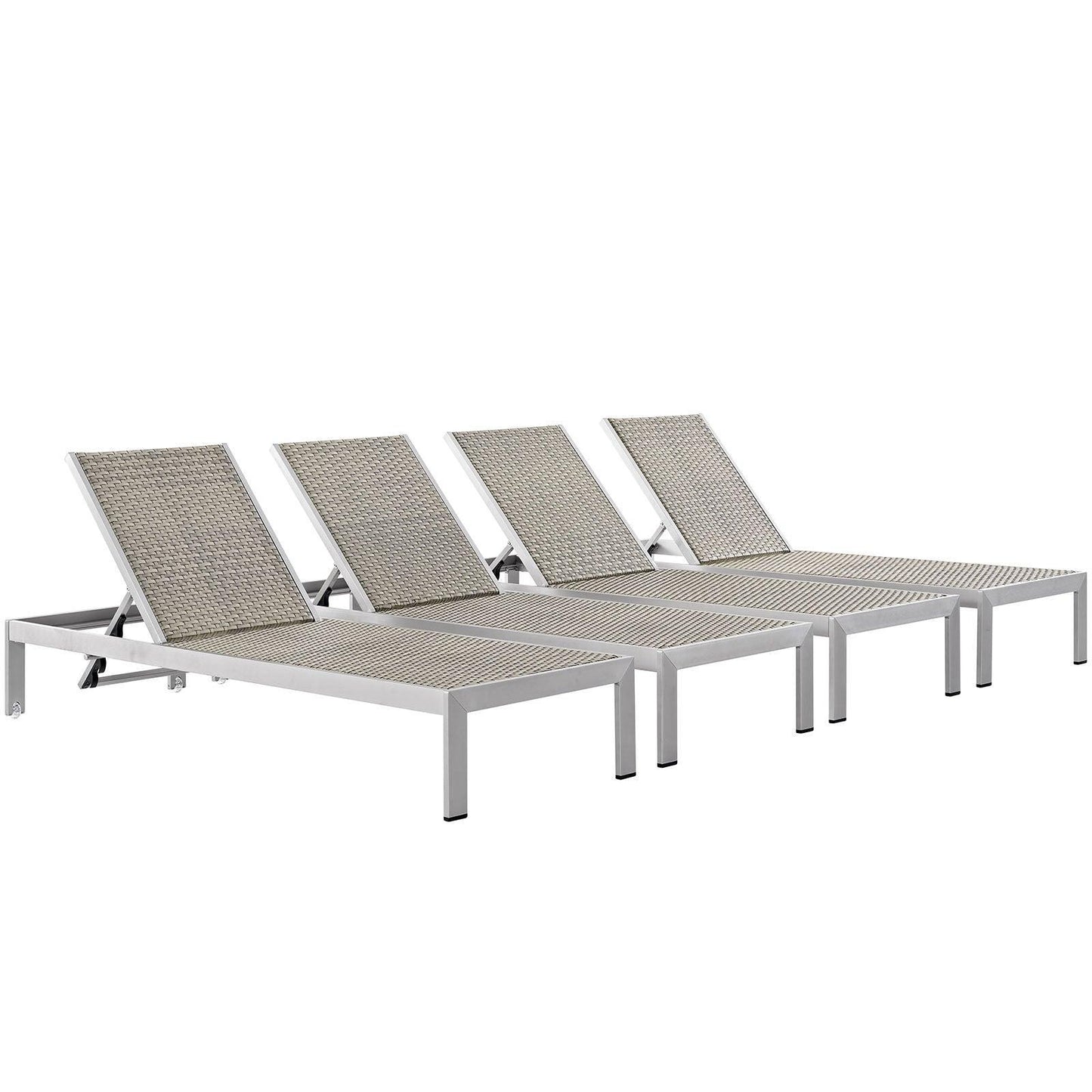 Modway Shore Chaise Outdoor Patio Aluminum Set of 4, EEI-2478 FredCo