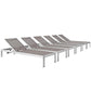 Modway Shore Chaise Outdoor Patio Aluminum Set of 6, EEI-2474 FredCo