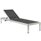 Modway Shore Chaise with Cushions Outdoor Patio Aluminum Set of 2 FredCo