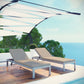 Modway Shore Chaise with Cushions Outdoor Patio Aluminum Set of 2 FredCo