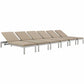 Modway Shore Chaise with Cushions Outdoor Patio Aluminum Set of 6 FredCo