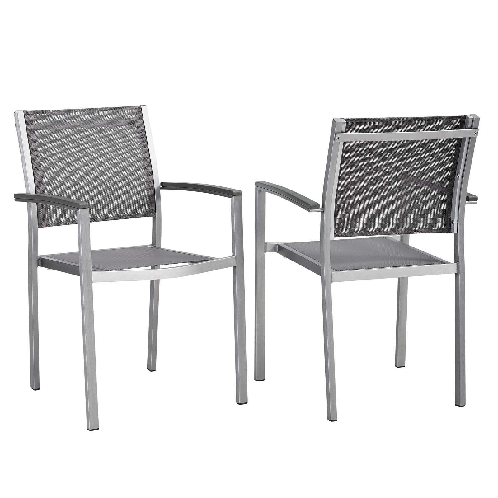 Modway Shore Dining Chair Outdoor Patio Aluminum Set of 2 FredCo