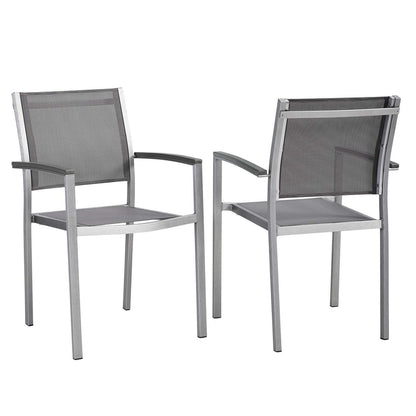Modway Shore Dining Chair Outdoor Patio Aluminum Set of 2 FredCo