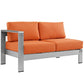Modway Shore Left-Arm Corner Sectional Outdoor Patio Aluminum Loveseat FredCo
