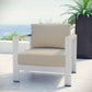 Modway Shore Outdoor Patio Aluminum Armchair FredCo