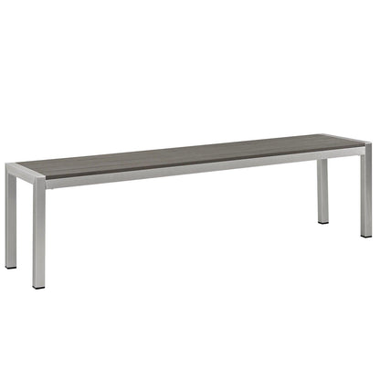 Modway Shore Outdoor Patio Aluminum Bench FredCo