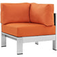 Modway Shore Outdoor Patio Aluminum Corner Sofa FredCo