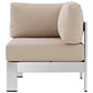 Modway Shore Outdoor Patio Aluminum Corner Sofa FredCo