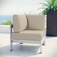 Modway Shore Outdoor Patio Aluminum Corner Sofa FredCo