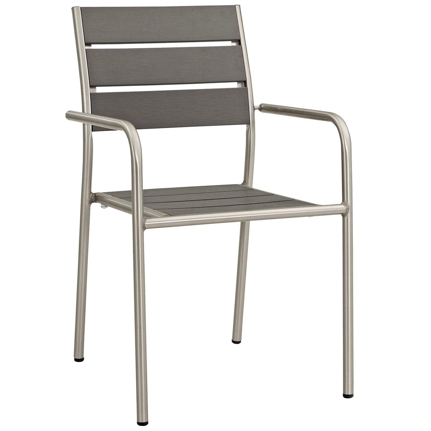 Modway Shore Outdoor Patio Aluminum Dining Rounded Armchair Set of 2 FredCo