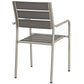 Modway Shore Outdoor Patio Aluminum Dining Rounded Armchair Set of 2 FredCo