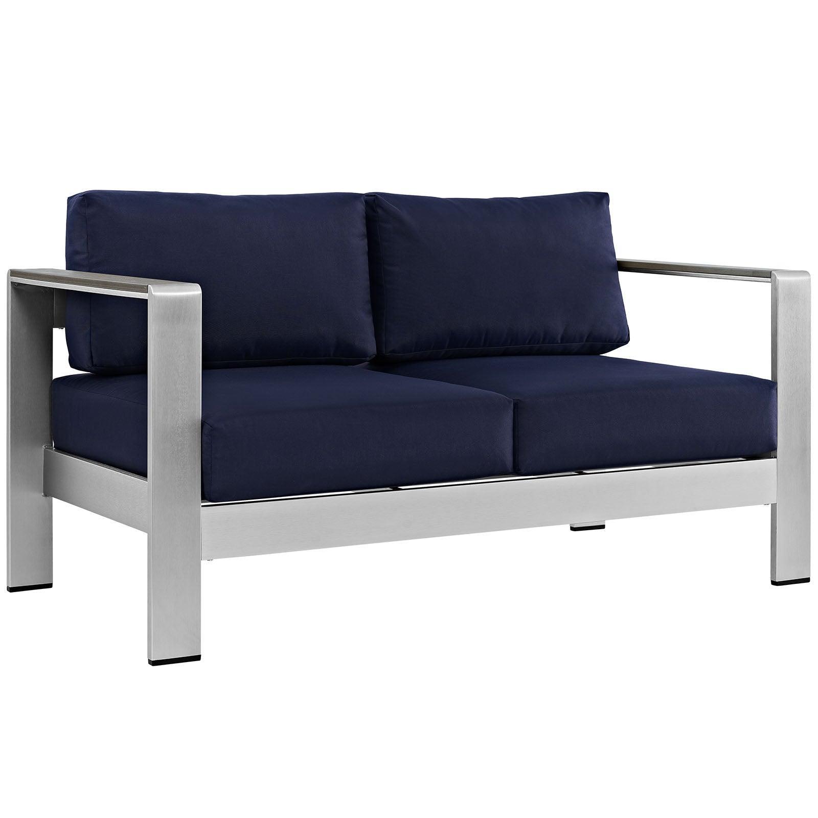 Modway Shore Outdoor Patio Aluminum Loveseat FredCo