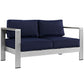Modway Shore Outdoor Patio Aluminum Loveseat FredCo