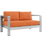 Modway Shore Outdoor Patio Aluminum Loveseat FredCo