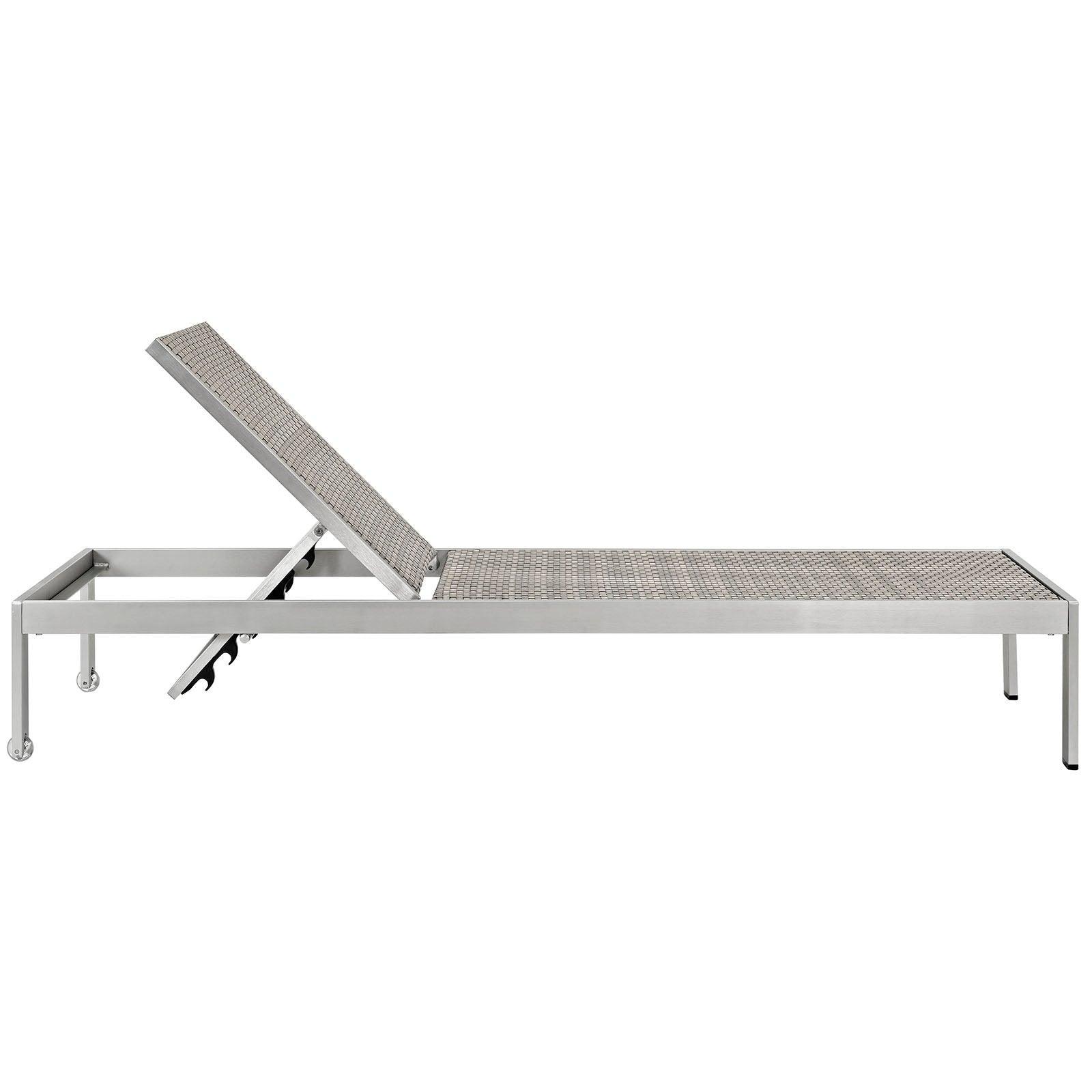 Modway Shore Outdoor Patio Aluminum Rattan Chaise FredCo