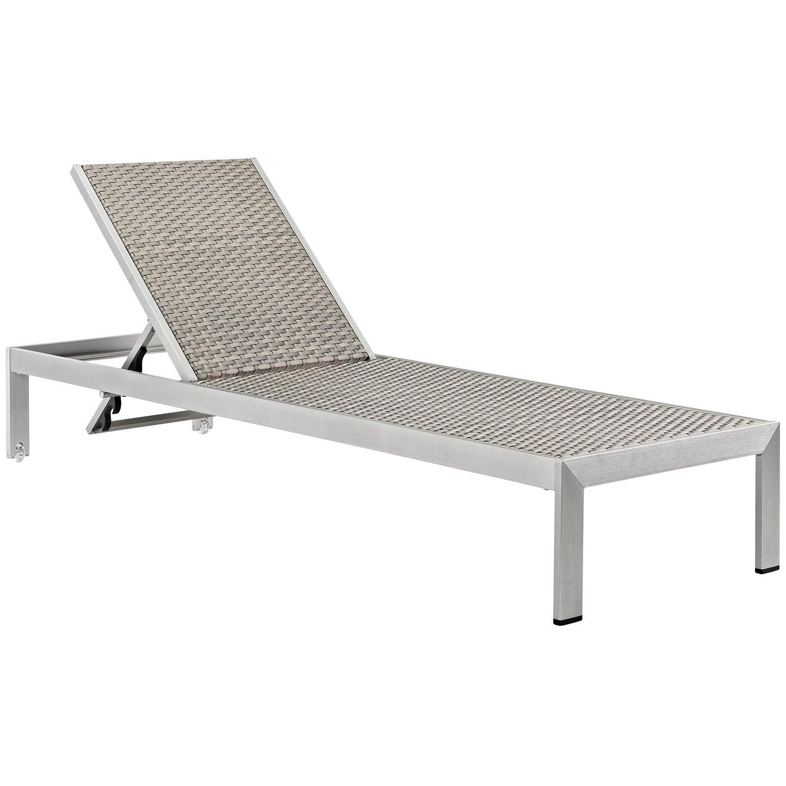 Modway Shore Outdoor Patio Aluminum Rattan Chaise FredCo