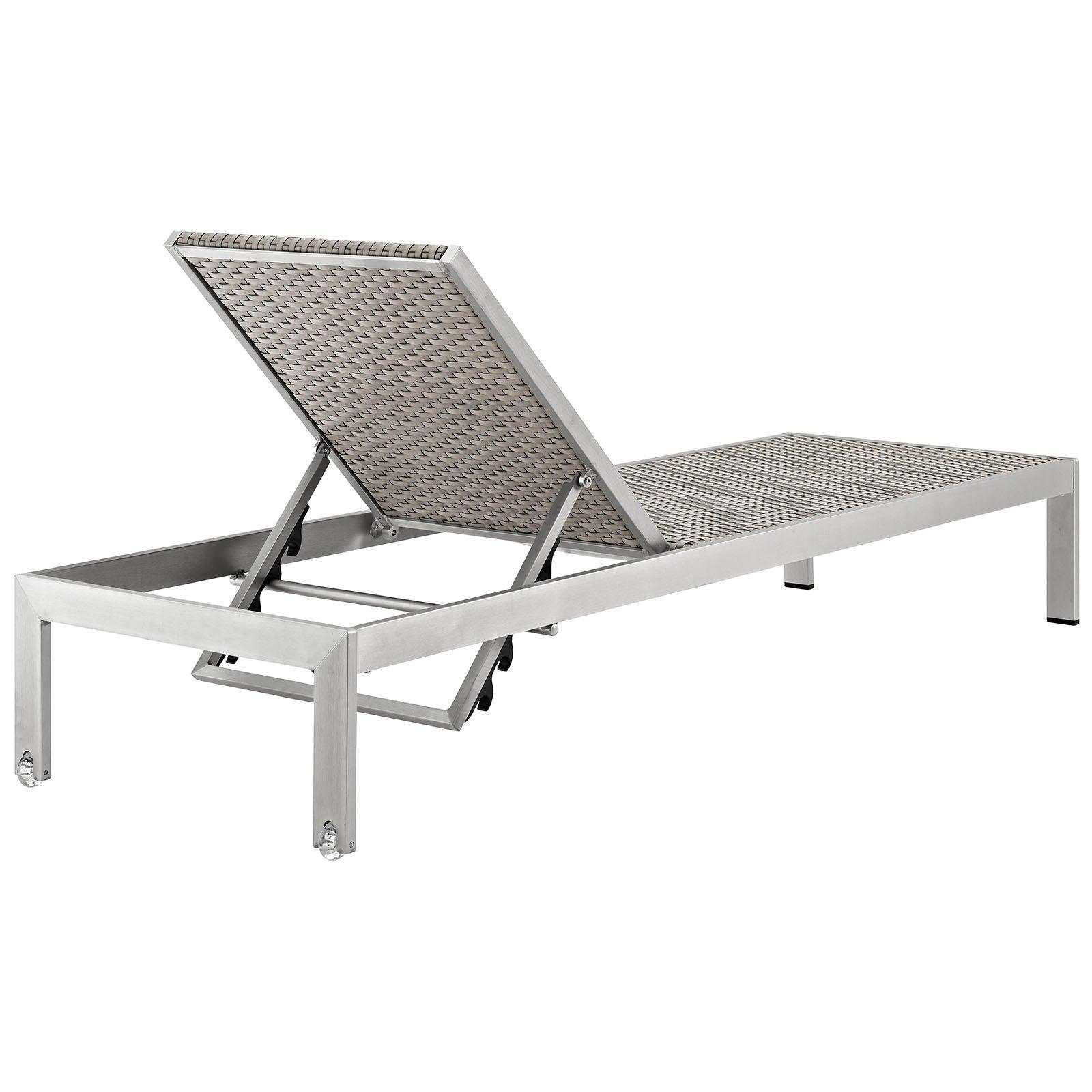 Modway Shore Outdoor Patio Aluminum Rattan Chaise FredCo