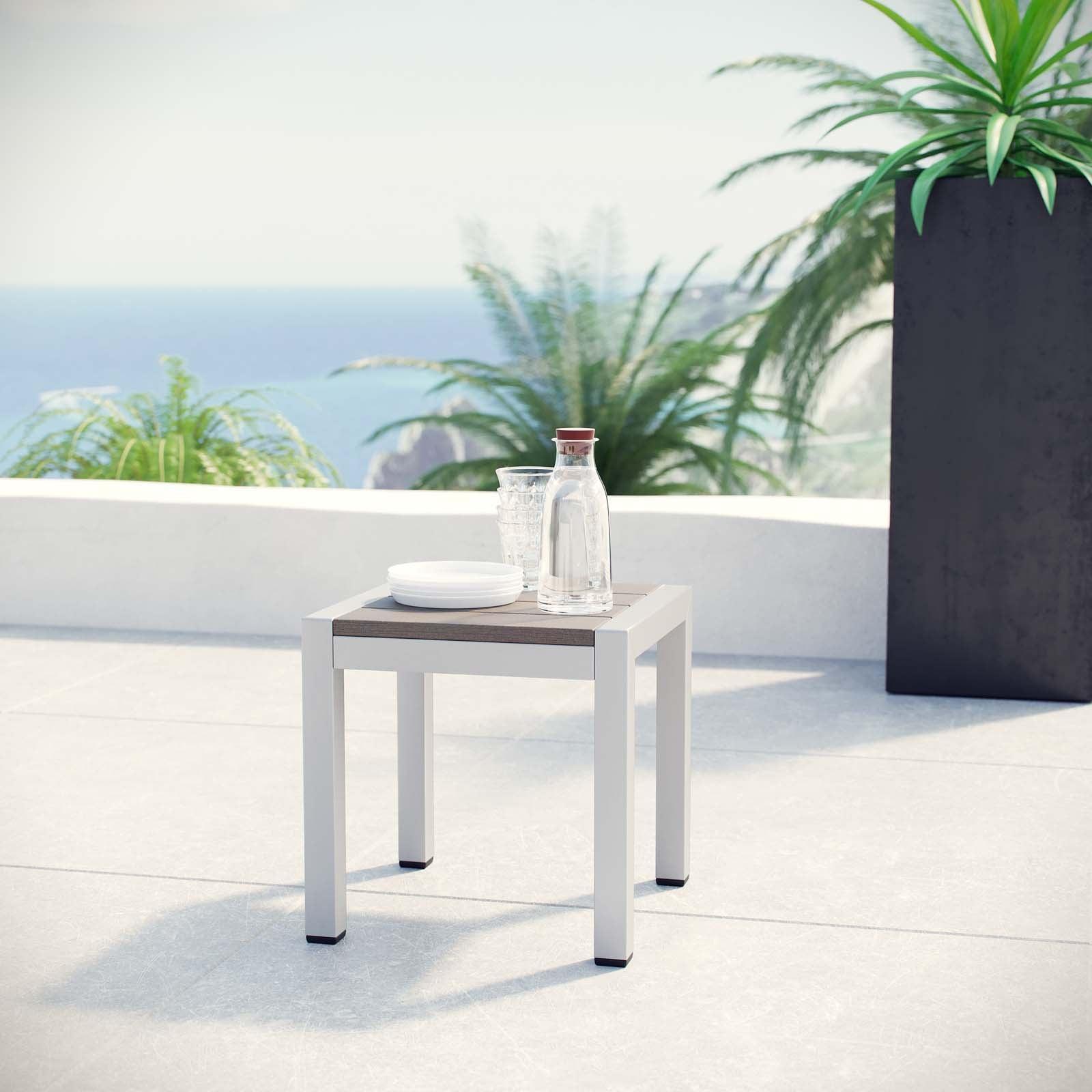 Modway Shore Outdoor Patio Aluminum Side Table FredCo