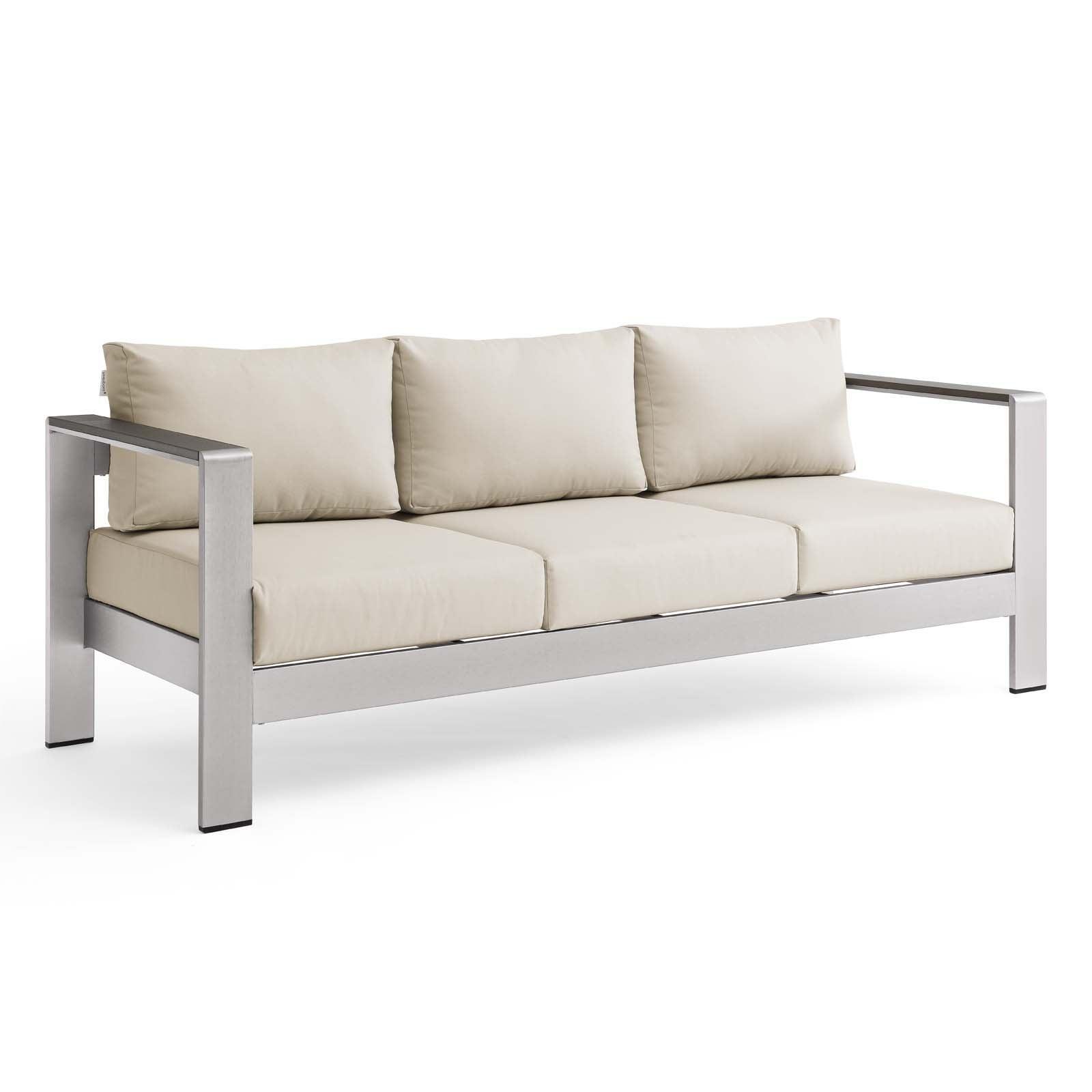 Modway Shore Outdoor Patio Aluminum Sofa FredCo