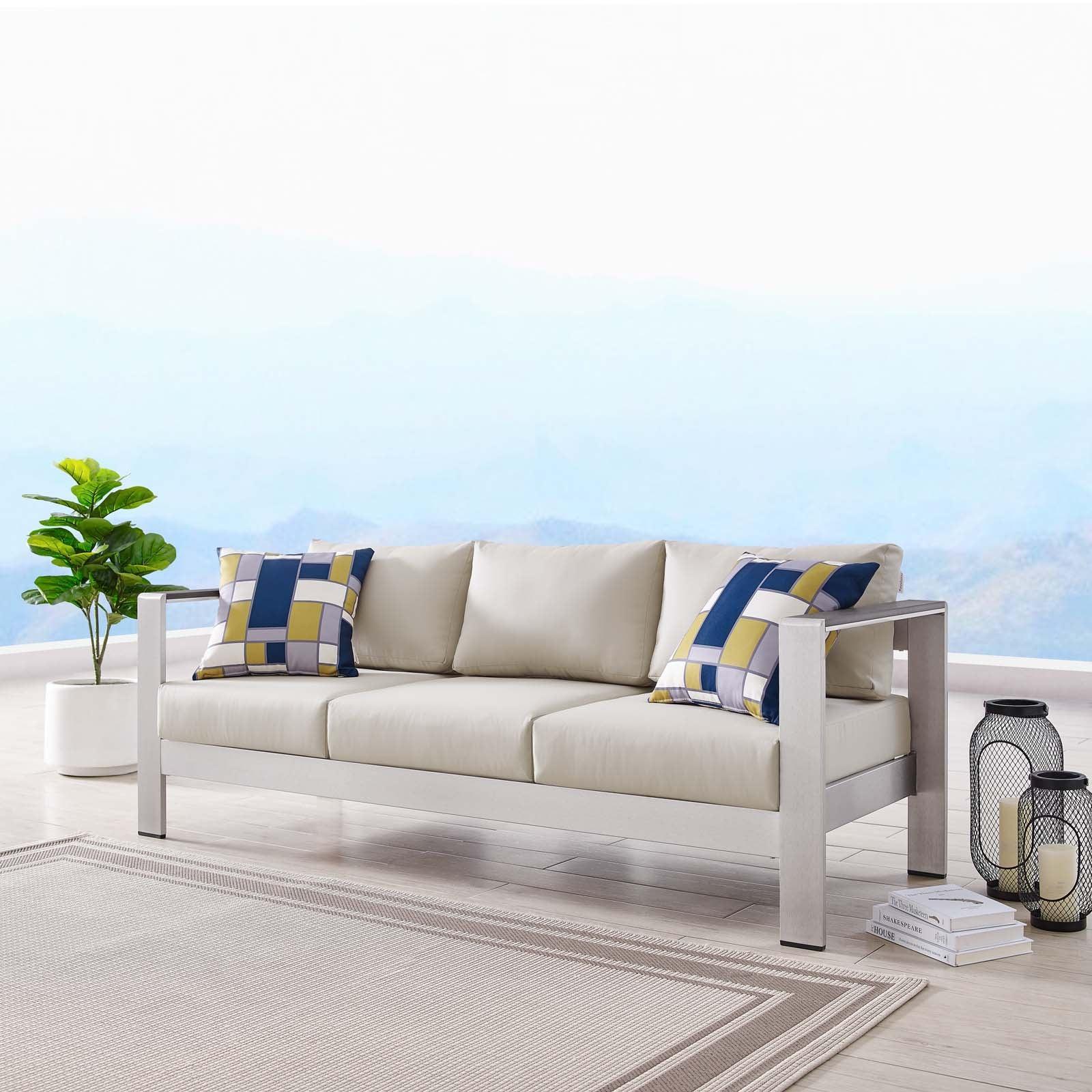 Modway Shore Outdoor Patio Aluminum Sofa FredCo