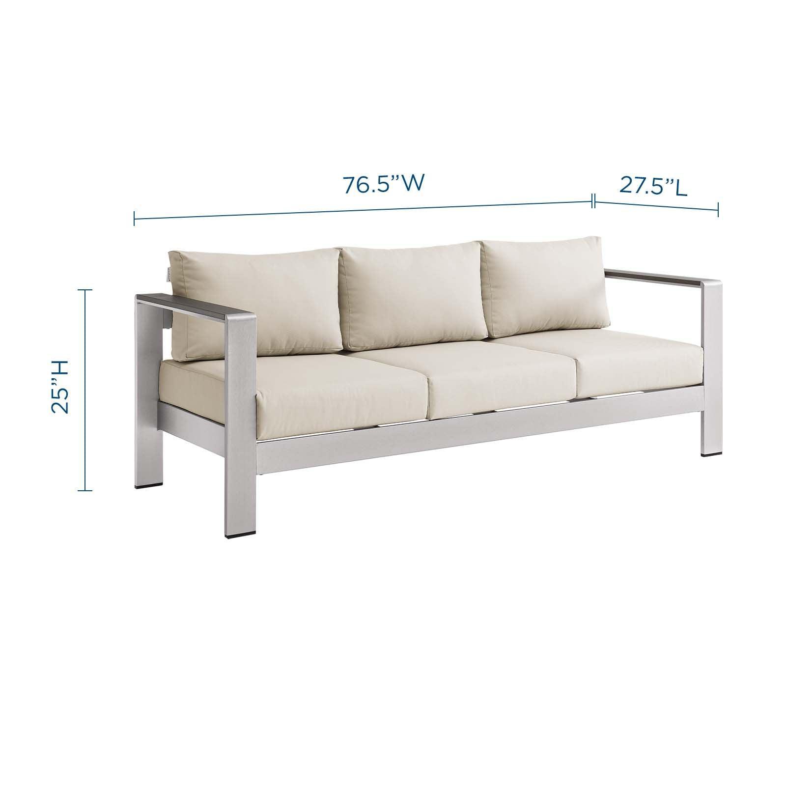 Modway Shore Outdoor Patio Aluminum Sofa FredCo