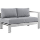Modway Shore Right-Arm Corner Sectional Outdoor Patio Aluminum Loveseat FredCo