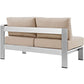 Modway Shore Right-Arm Corner Sectional Outdoor Patio Aluminum Loveseat FredCo