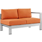 Modway Shore Right-Arm Corner Sectional Outdoor Patio Aluminum Loveseat FredCo