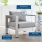 Modway Shore Sunbrella® Fabric Aluminum Outdoor Patio Armchair FredCo