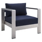 Modway Shore Sunbrella® Fabric Aluminum Outdoor Patio Armchair FredCo