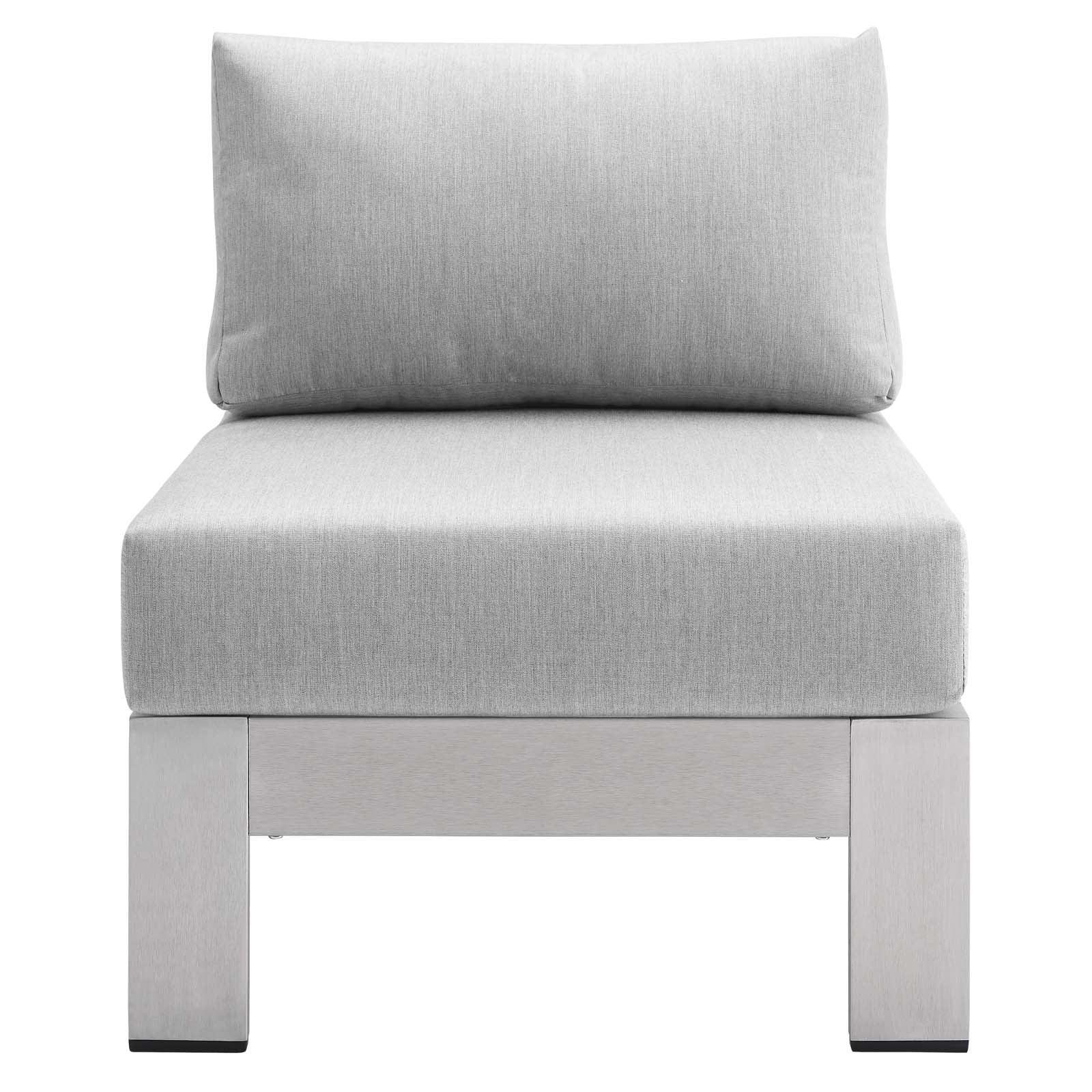 Modway Shore Sunbrella® Fabric Aluminum Outdoor Patio Armless Chair FredCo