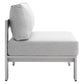 Modway Shore Sunbrella® Fabric Aluminum Outdoor Patio Armless Chair FredCo