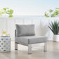 Modway Shore Sunbrella® Fabric Aluminum Outdoor Patio Armless Chair FredCo