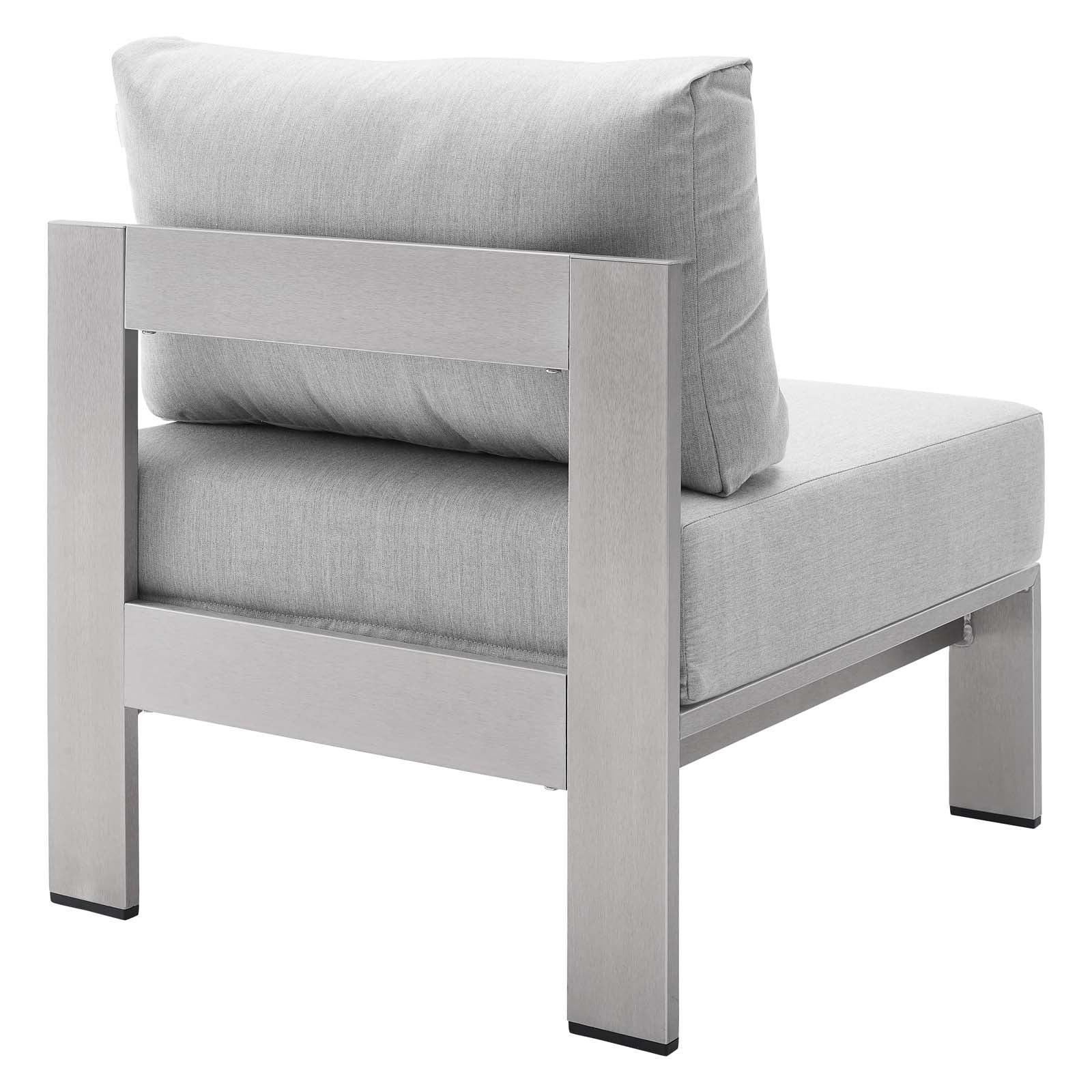 Modway Shore Sunbrella® Fabric Aluminum Outdoor Patio Armless Chair FredCo