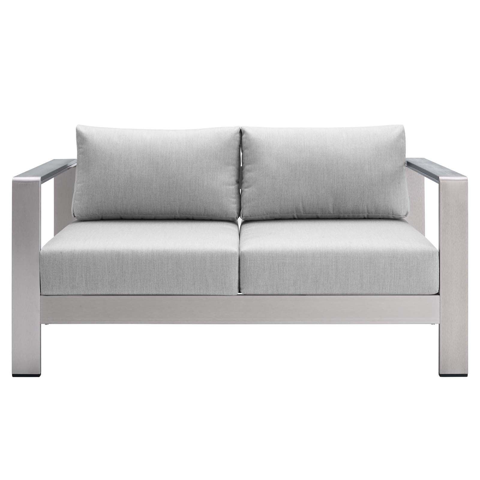Modway Shore Sunbrella® Fabric Aluminum Outdoor Patio Loveseat FredCo