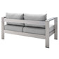 Modway Shore Sunbrella® Fabric Aluminum Outdoor Patio Loveseat FredCo