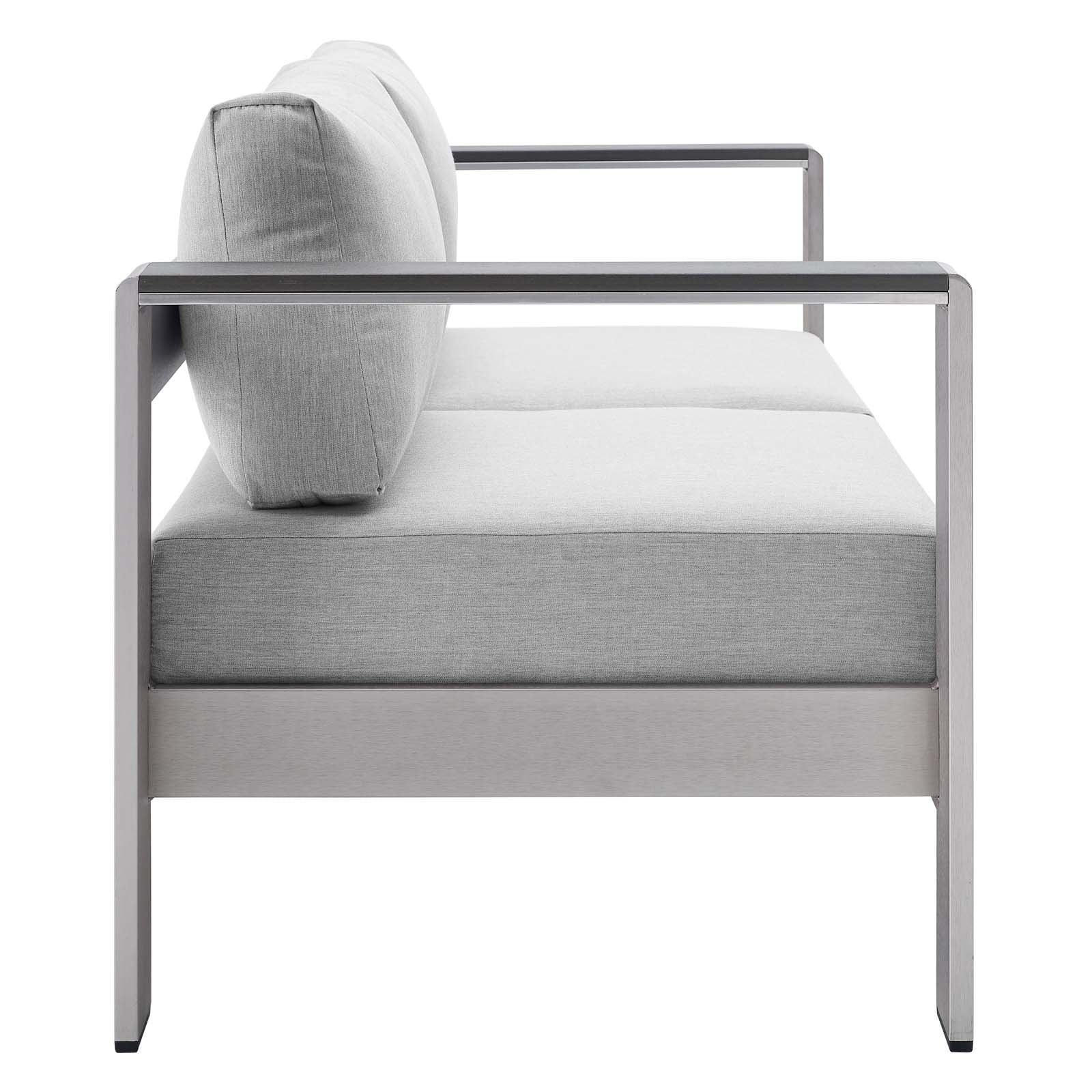 Modway Shore Sunbrella® Fabric Aluminum Outdoor Patio Loveseat FredCo