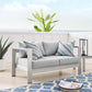 Modway Shore Sunbrella® Fabric Aluminum Outdoor Patio Loveseat FredCo