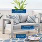 Modway Shore Sunbrella® Fabric Aluminum Outdoor Patio Loveseat FredCo