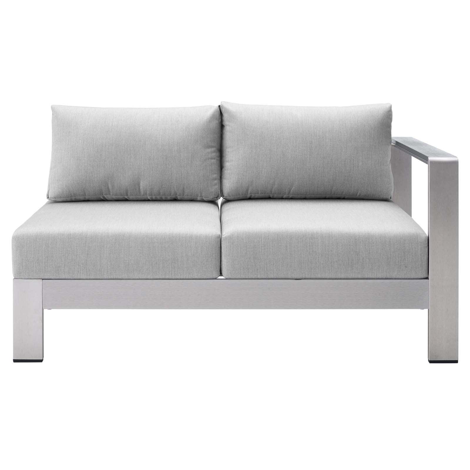 Modway Shore Sunbrella® Fabric Aluminum Outdoor Patio Right-Arm Loveseat FredCo