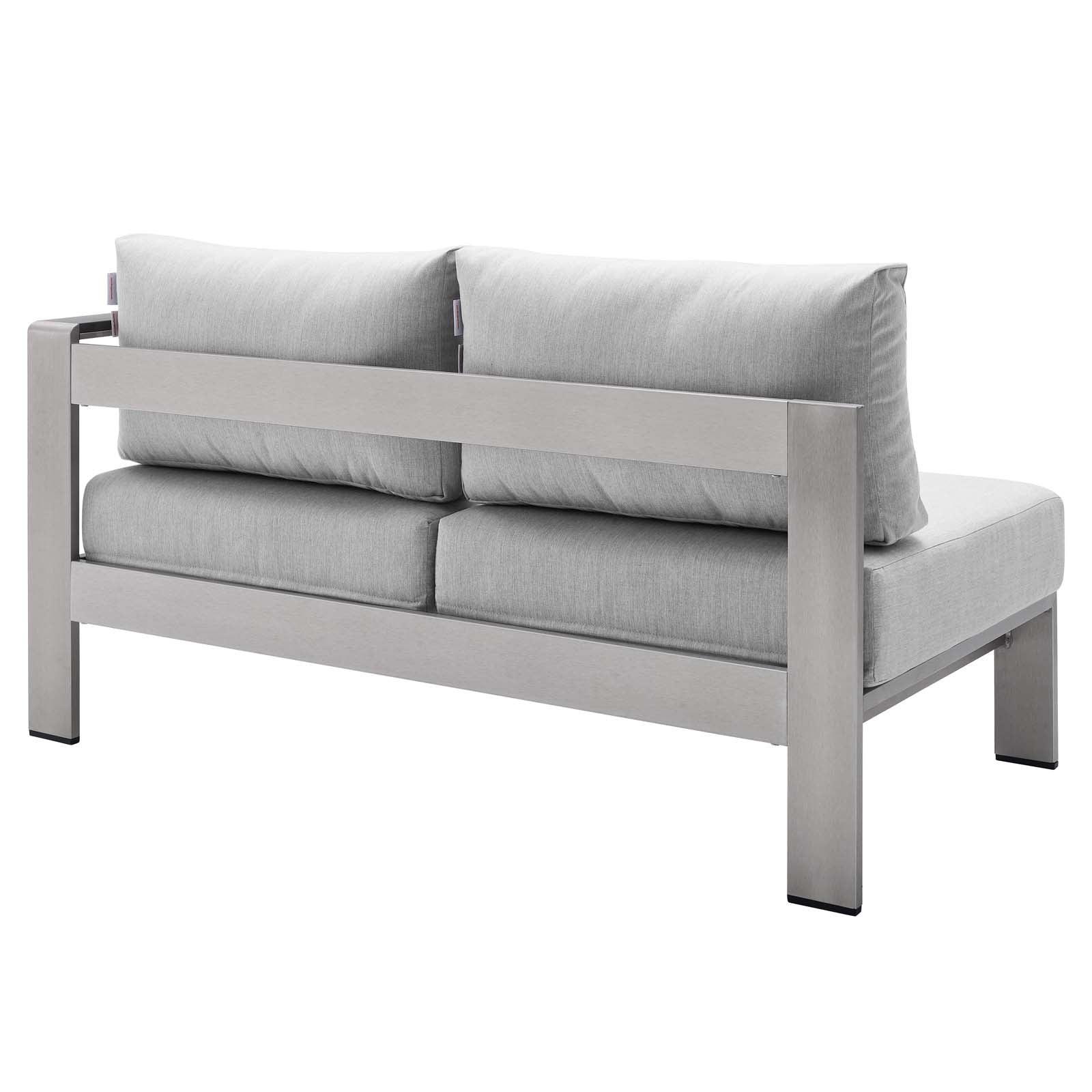 Modway Shore Sunbrella® Fabric Aluminum Outdoor Patio Right-Arm Loveseat FredCo